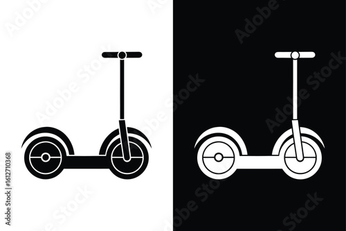 Segway Transport Icon Silhouette. Self-Balancing Electric Scooter Vector Design
