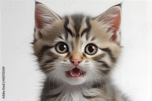 Meowing Kitten in Studio