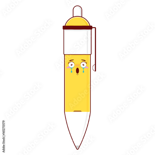 pen scared face cartoon cute