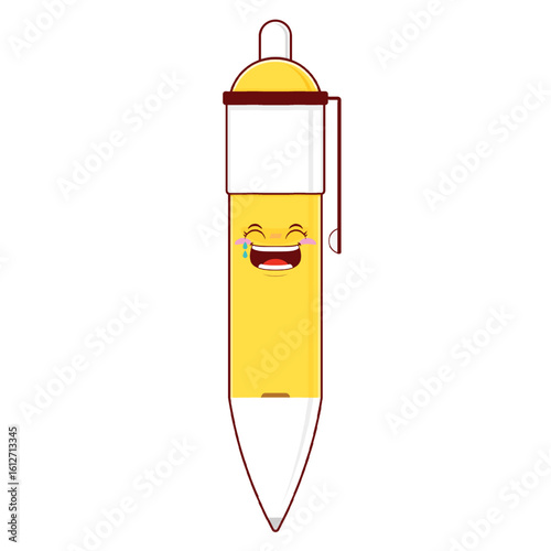 pen laughing face cartoon cute