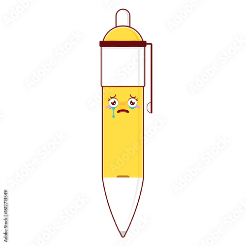 pen scared face cartoon cute
