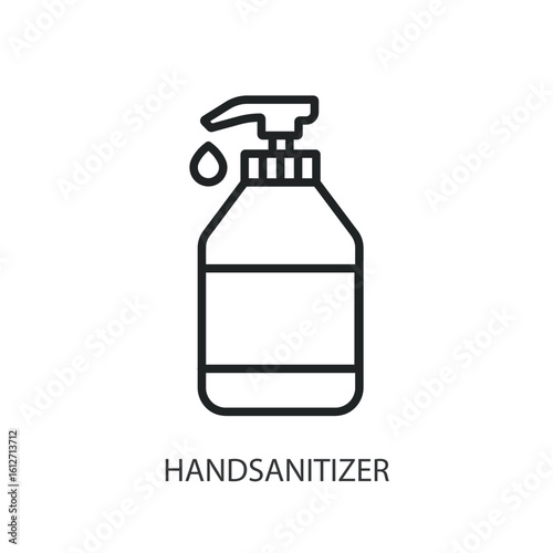 Handsanitizer thin line vector icons.
