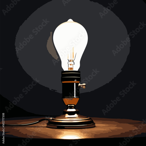 vector image of a study lamp for graphic design needs