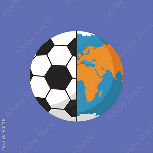 Global soccer: a world united by the beautiful game, depicted as a half-soccer-ball, half-earth globe.