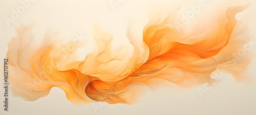 a light orange leaf , coming out of the smoke, Generative AI