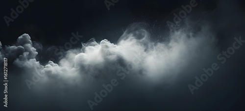 a light moon , coming out of the smoke, Generative AI