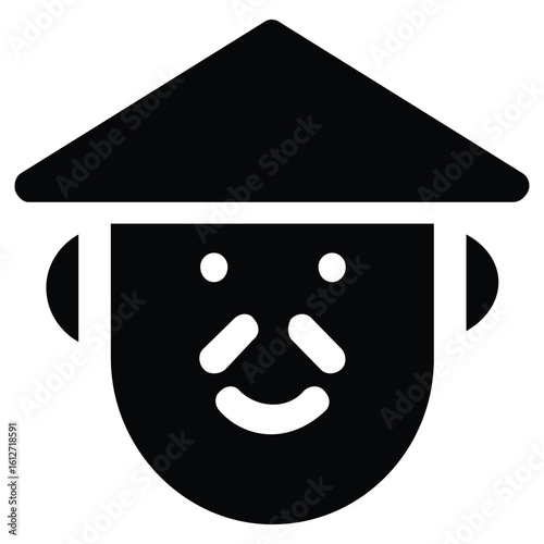 Smiling Asian Farmer Illustration