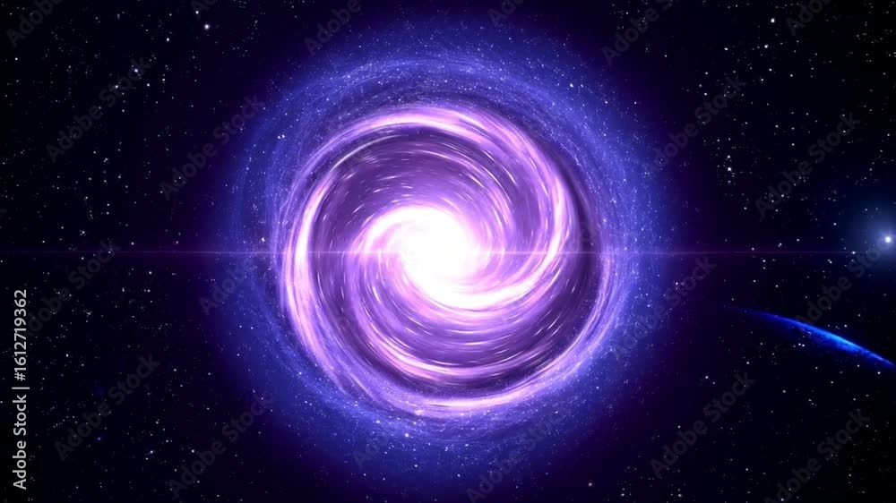 Cosmic Ring Portal Animation – Glowing Interdimensional Gateway in Deep Space