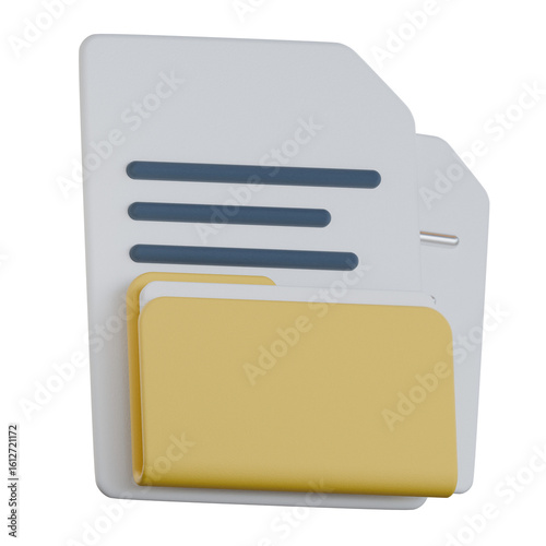 Whitepaper Document 3D Icon Colorful Style