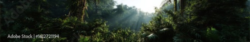 Majestic jungle landscape in hdr 360 degree panoramic view capturing nature's serenity