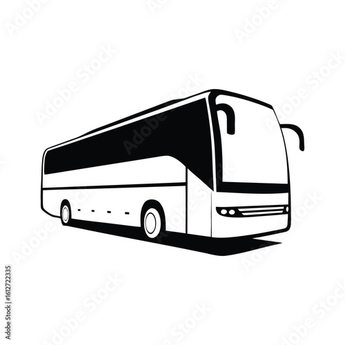 Clean silhouette vector icon illustration on white background featuring a city auto bus. Great for transport apps, infographics, and navigation systems.