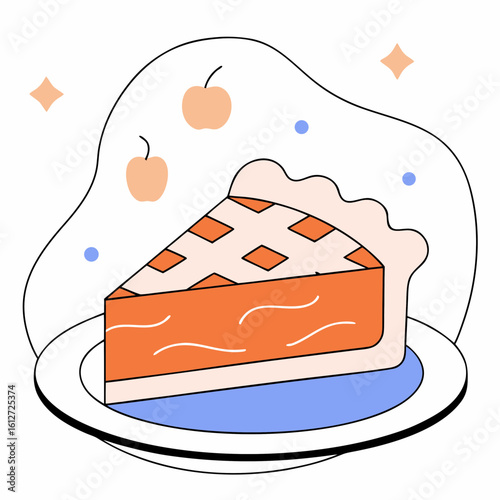 Slice of Apple Pie with Crust Detail – Minimal Autumn Dessert