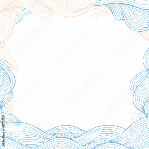 Beautiful Cloud Frame with Wavy Curves, Suitable for Weddings, Events, or Baby Announcements
