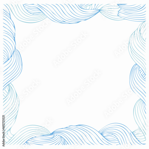 Hand-drawn Cloud Border with Wavy Lines, Perfect for Gentle, Dreamy Designs
