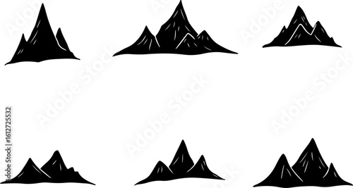  Majestic Mountain Silhouettes Collection vector bundle