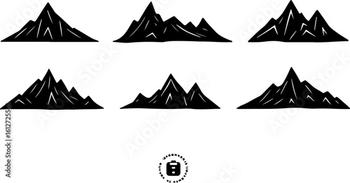  Majestic Mountain Silhouettes Collection vector bundle