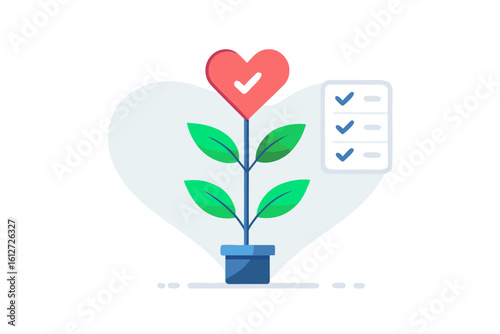 Gratitude Tracker Icon Heart Checklist Symbol