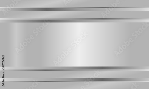 Modern aesthetic metalic background with horizontal chrome line accents