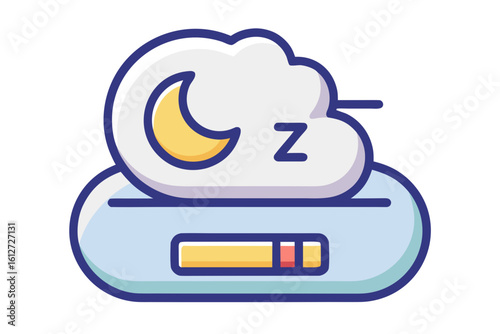 sleep quality monitor moon cloud icon