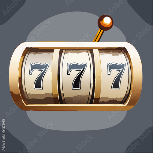 Fortune Reels: A Detailed 3D Render of a Set of Three Slot Machine Reels, Highlighting a Rich Black and Gold Color Scheme and Classic Symbols.