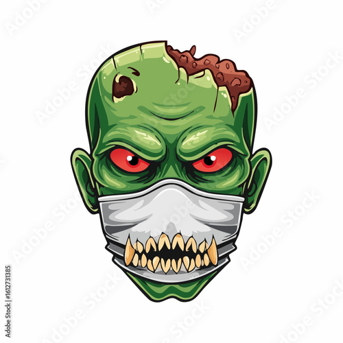 Creepy zombie hand mask showcasing a decayed, skeletal zombie hand clutching the face, crafted for horror fans, zombie runs, or terrifying costume parties.

