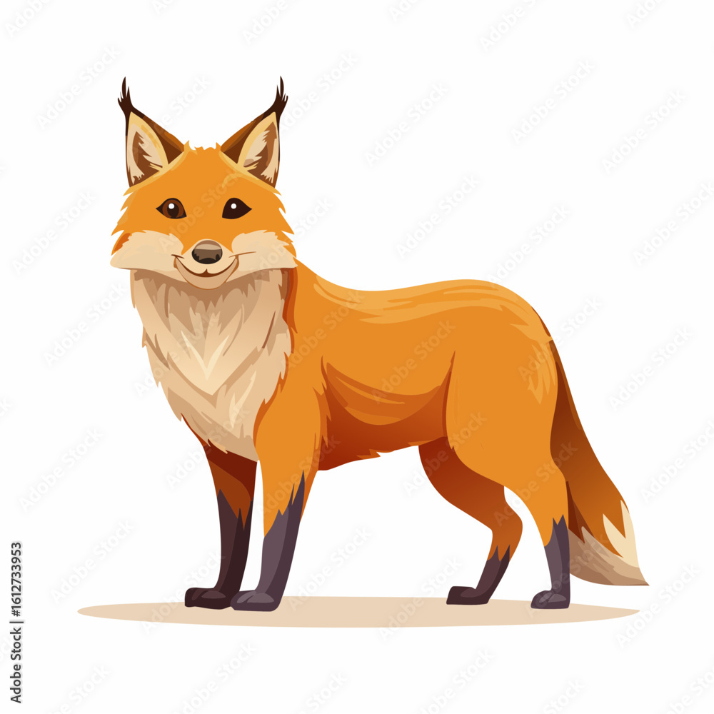 Obraz premium Cartoon Fox Character Illustration: A Charming Wildlife Portrayal in Animation Style