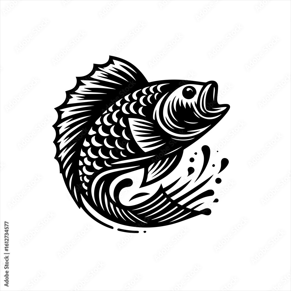 Obraz premium fish tattoo vector
