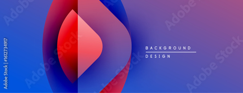 Abstract gradient background. Red, purple, blue hues blend smoothly. Modern design element for digital projects. Minimalist aesthetic.