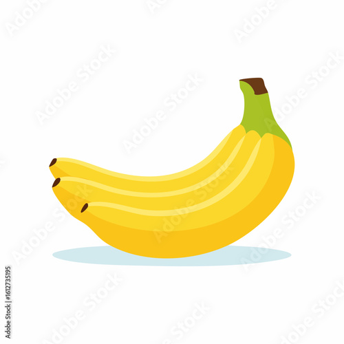 A Vibrant Vector Illustration of a Bunch of Ripe Yellow Bananas Isolated on White