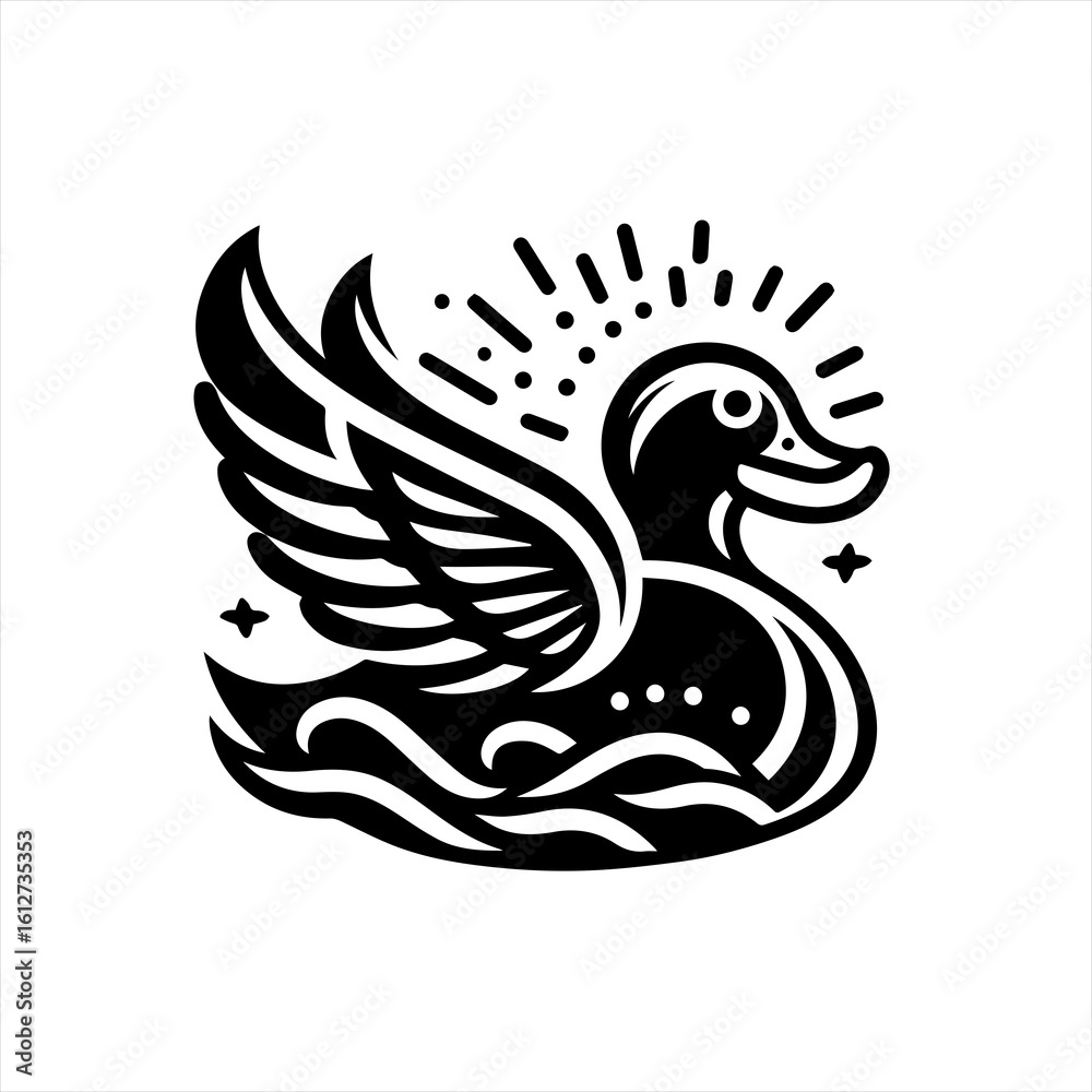 Obraz premium Manatee with fish illustration