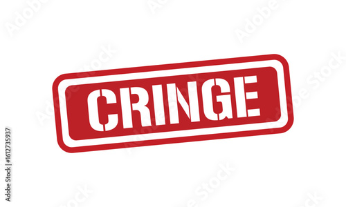 CRINGE red stamp text vector, rubber stamp