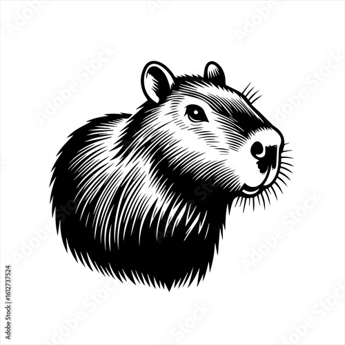 vector illustration of a white rat