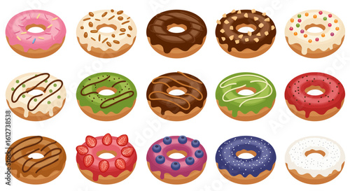 Assorted Glazed Donuts: Colorful and Sweet