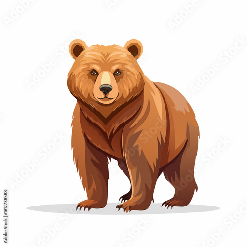 Majestic Brown Bear Illustration: A captivating portrayal of strength and wilderness