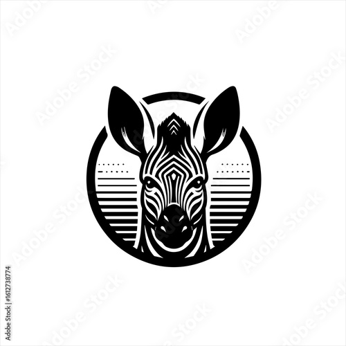 Zebra head illustration in circle