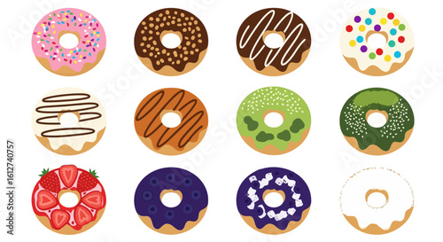 Colorful Donut Collection: Sweet Treats Variety
