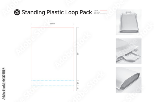 P3_28. Handle Standing Loop bag. Handle type bag. Used a lot in fashion items and other household items packaging.