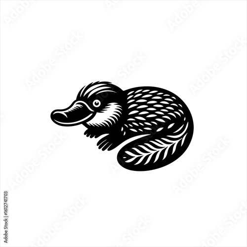 Platypus isolated on white background