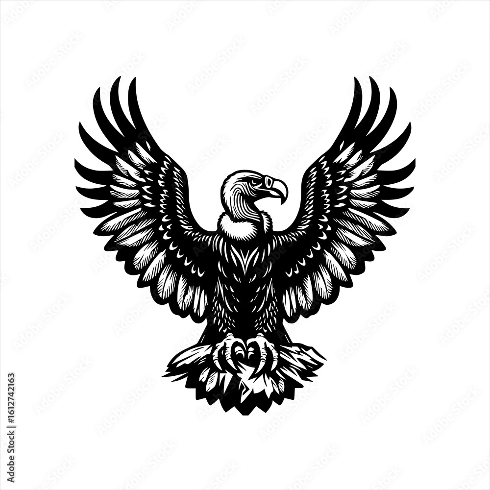 Obraz premium Vulture with wings spread wide