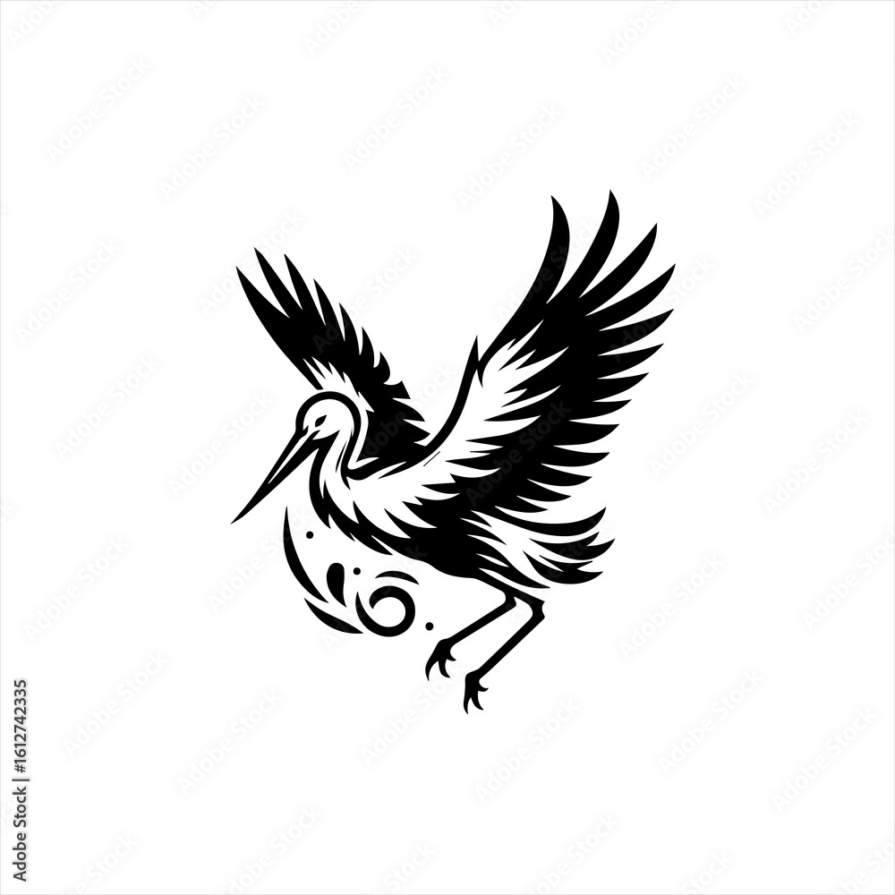 Obraz premium Crane bird illustration