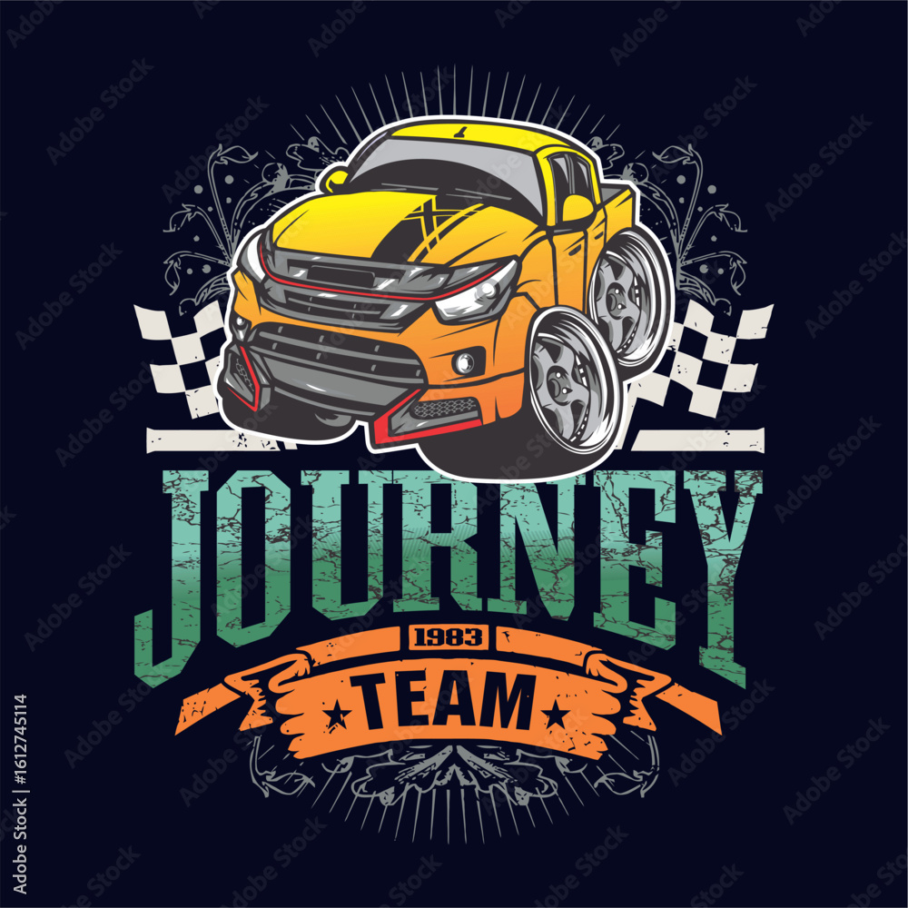 Fototapeta premium vector illustration of a retro car