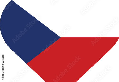 Czech Republic Flag Heart Shape Graphic