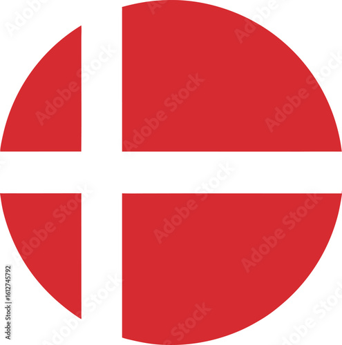 round denmark flag vector illustration symbol of national pride and patriotism

