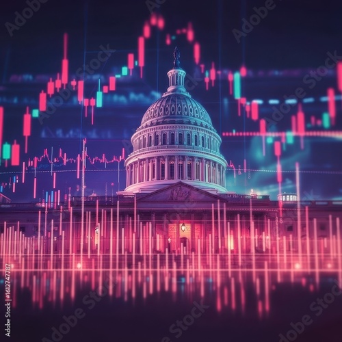 Capitol building overlaid with financial charts (5)