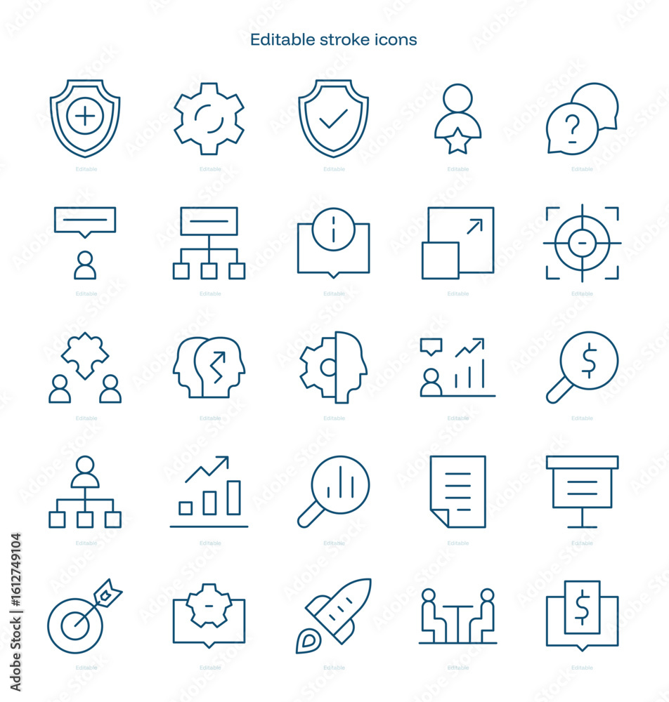 Fototapeta premium Consulting stroke icon. Consulting line icon set. editable stroke icon pack