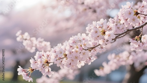 Blooming Cherry Blossoms in Soft Light