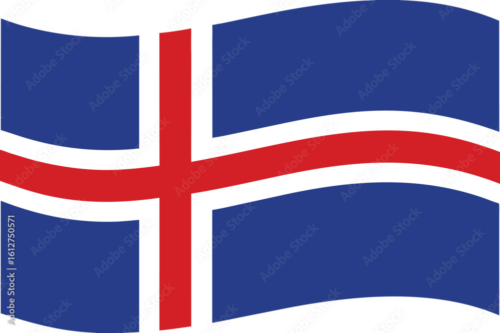 Fototapeta premium iceland national flag vector illustration symbol of pride unity and patriotism