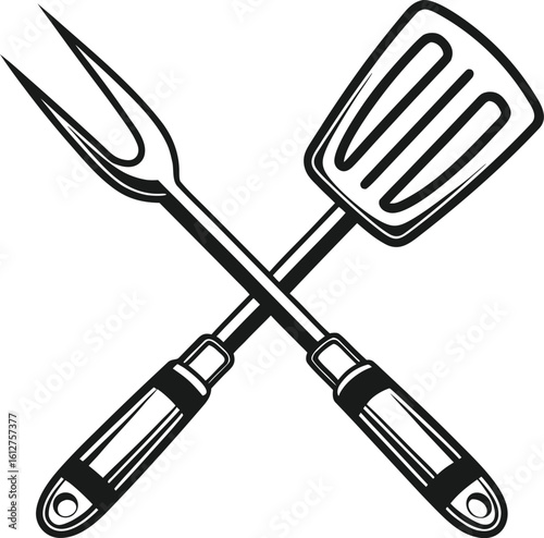 A set of isolated kitchen tools including a fork, spoon, and knife, made of stainless steel, for cooking and dinner