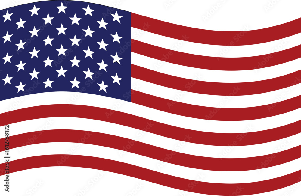 Fototapeta premium waving united states flag vector illustration symbol of freedom and patriotism