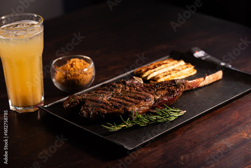 Grilled Tomahawk Steak with Rosemary and Halloumi Cheese – Gourmet Plate